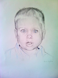 Blue Eyes, pencil, watercolor